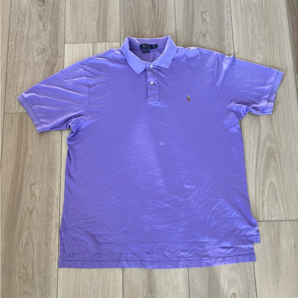 Polo Ralph Lauren Men’s Shirt XXL Tall Purple Short Sleeve Collar